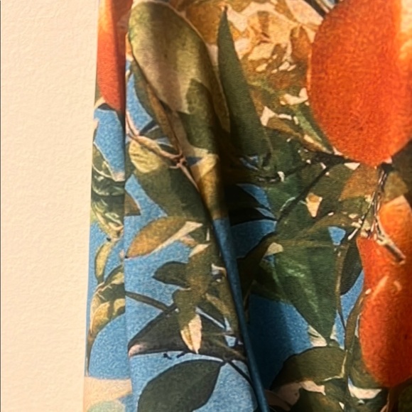Blue and Orange Casual Button Down Shirt with Tropical Print - Picture 7 of 10